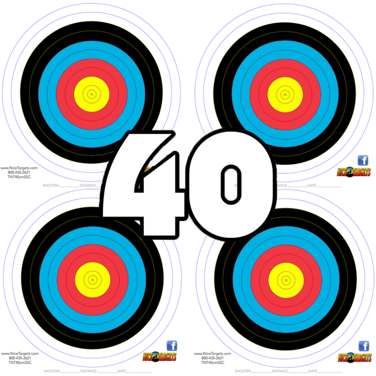 NiceTargets 40cm Single Spot Color Value Pack (40 Targets) | NiceTargets